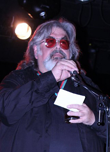 Bernie speaking at the Alex Speaks Awards