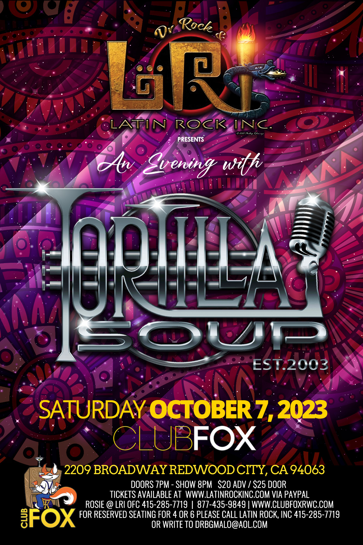 Tortilla Soup 10-07-2023 Club Fox Poster