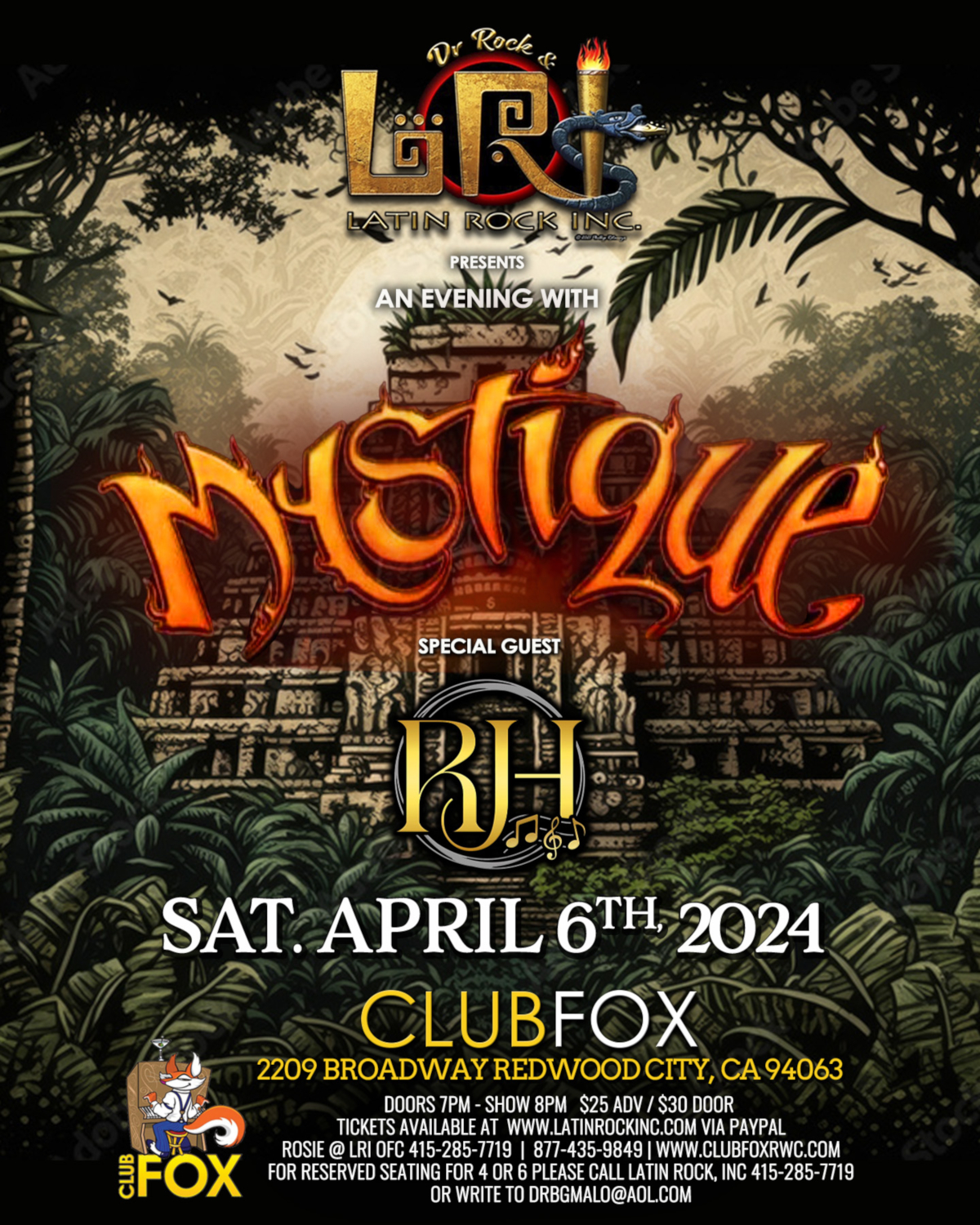 The Return of Mystique, Sat Apr 6 - Club Fox