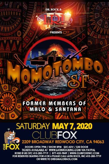 Momotombo SF Saturday May 7, Club Fox Flyer